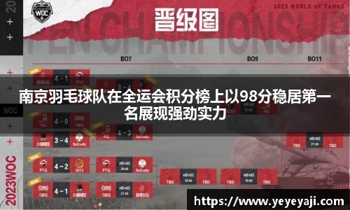 南京羽毛球队在全运会积分榜上以98分稳居第一名展现强劲实力